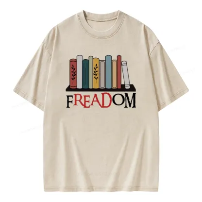 Pagewings Banned Books Unisex Washed T-shirt