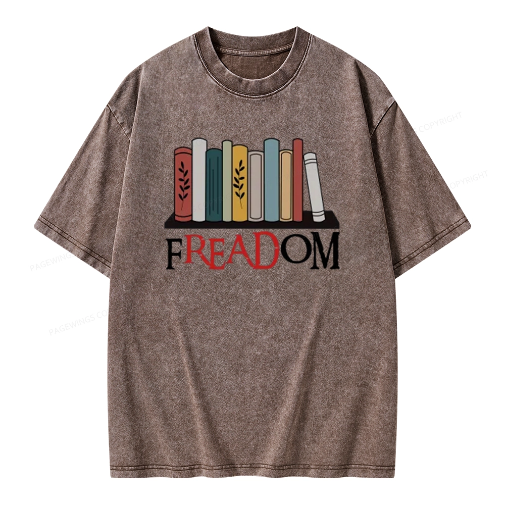Pagewings Banned Books Unisex Washed T-shirt