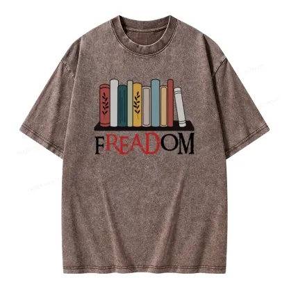 Pagewings Banned Books Unisex Washed T-shirt