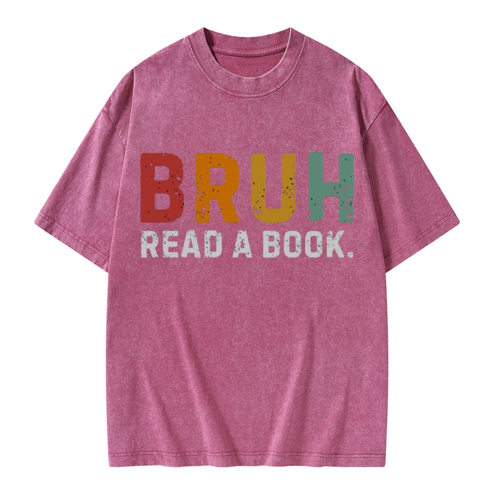 Pagewings Read A Book Bruh Unisex Washed T-shirt