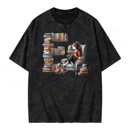 Pagewings Book Letter E Unisex Washed T-shirt