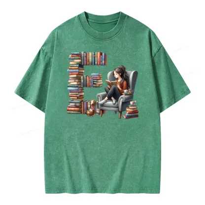 Pagewings Book Letter E Unisex Washed T-shirt