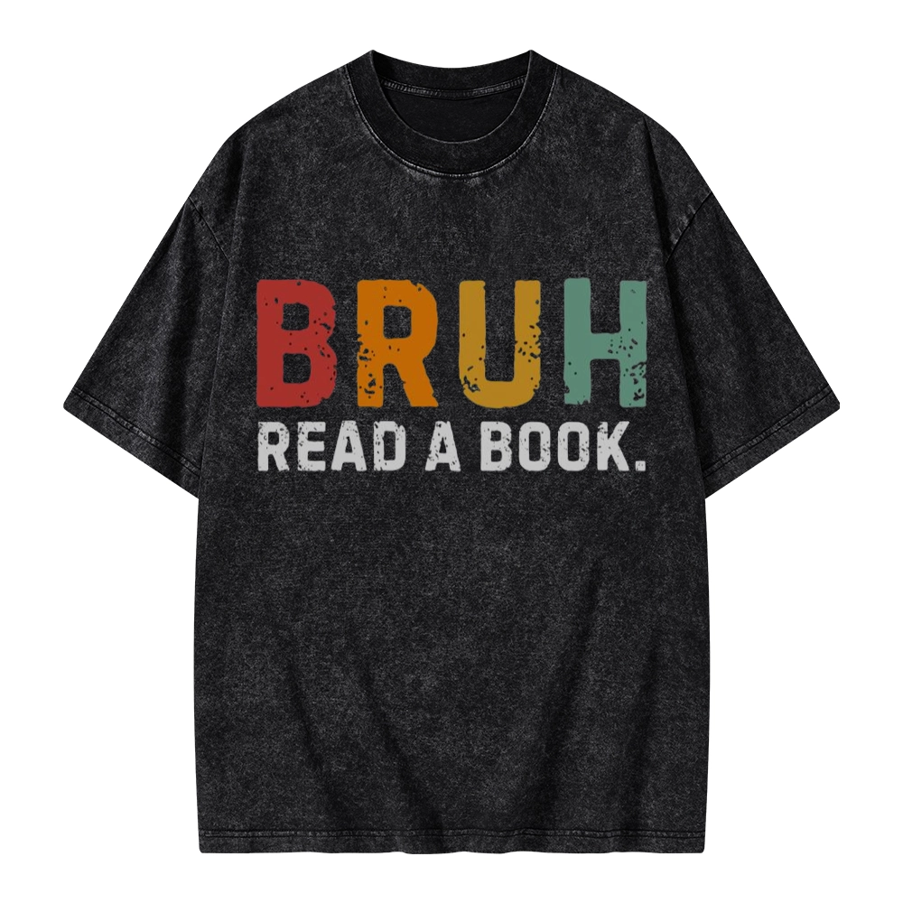 Pagewings Read A Book Bruh Unisex Washed T-shirt