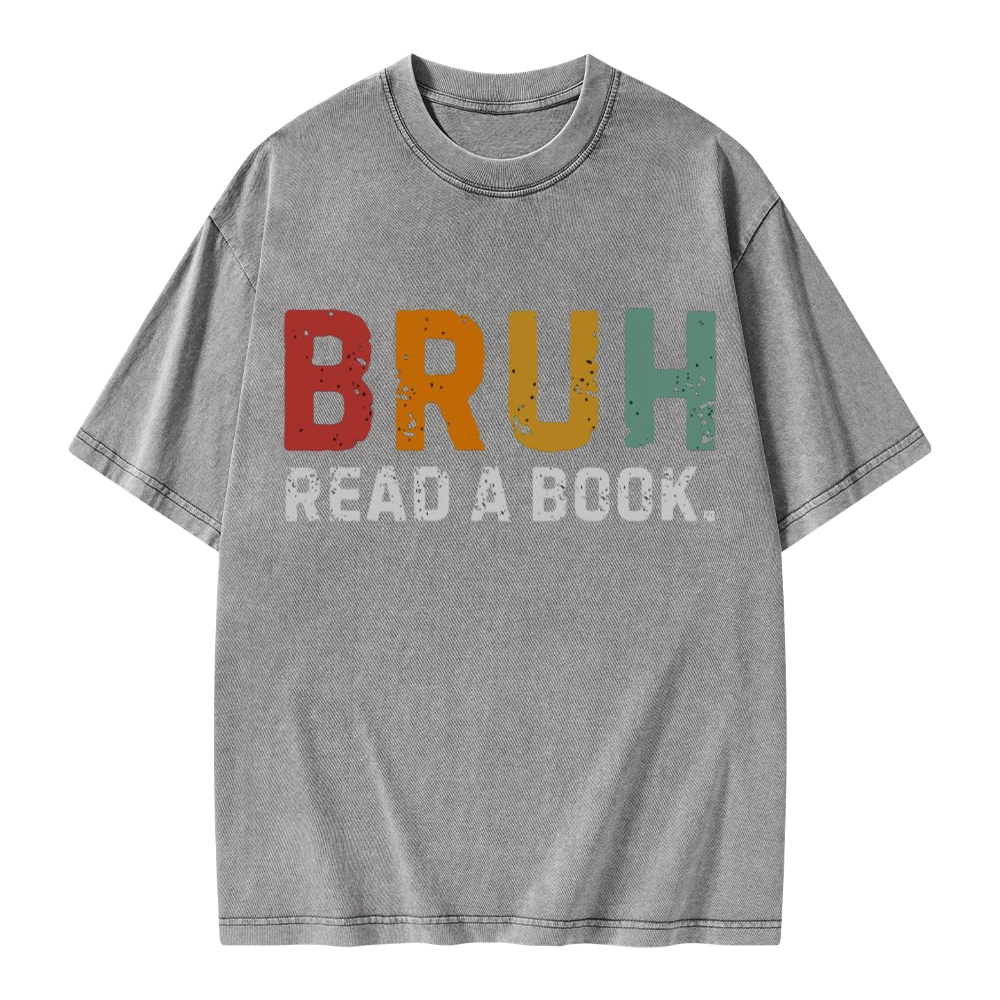 Pagewings Read A Book Bruh Unisex Washed T-shirt