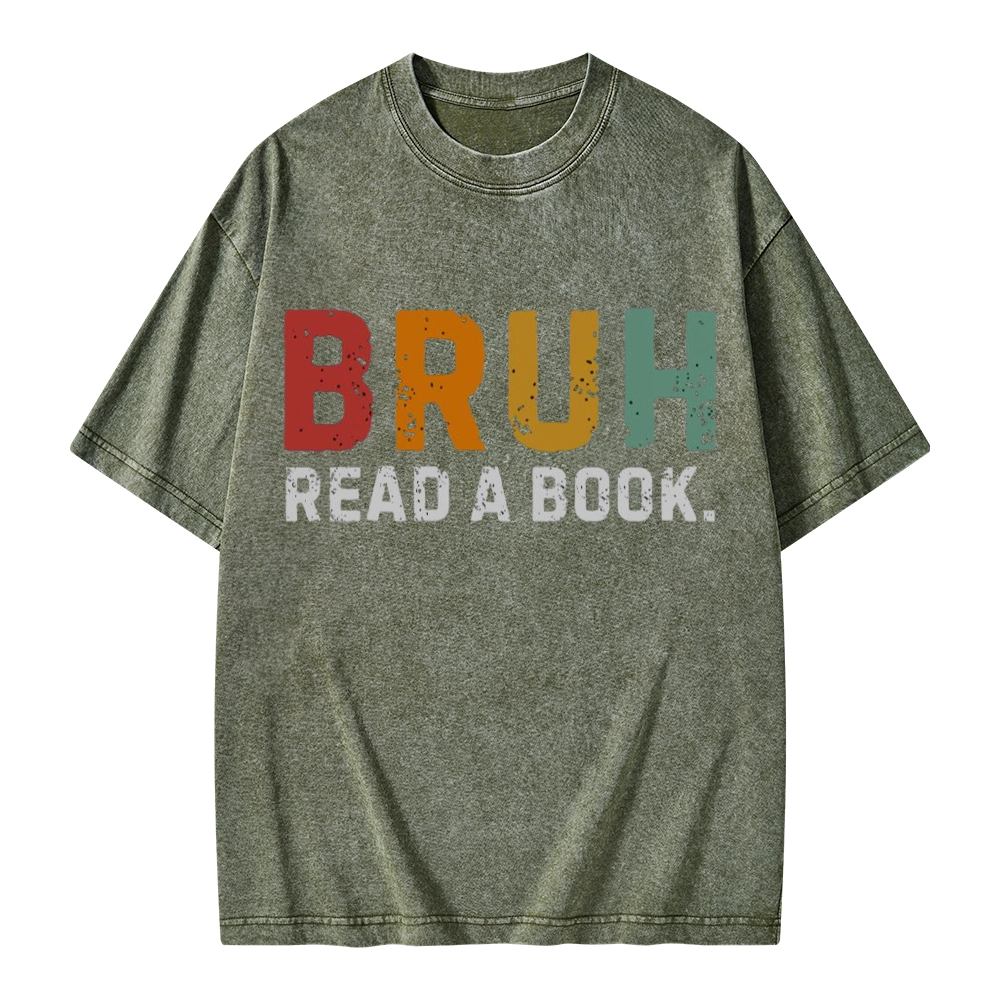 Pagewings Read A Book Bruh Unisex Washed T-shirt