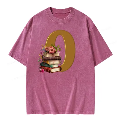 Pagewings Book Letter O Unisex Washed T-shirt