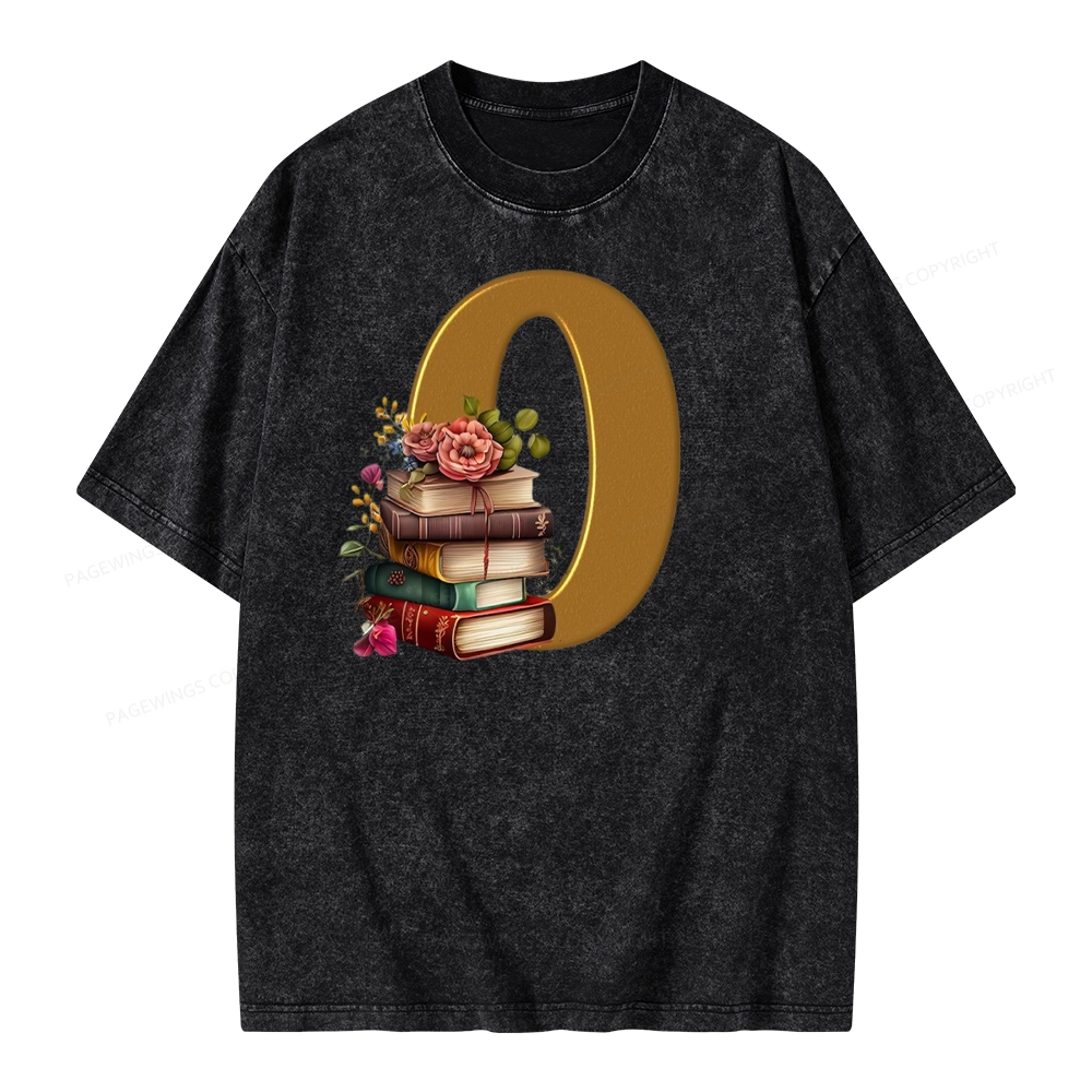 Pagewings Book Letter O Unisex Washed T-shirt