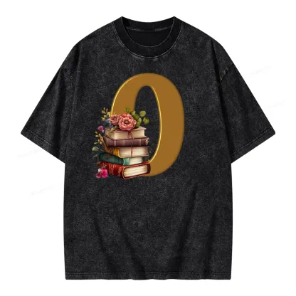 Pagewings Book Letter O Unisex Washed T-shirt