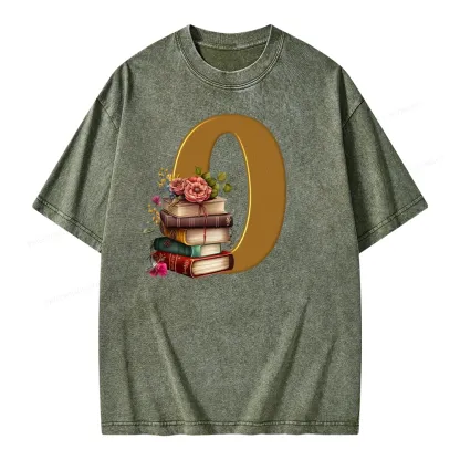 Pagewings Book Letter O Unisex Washed T-shirt