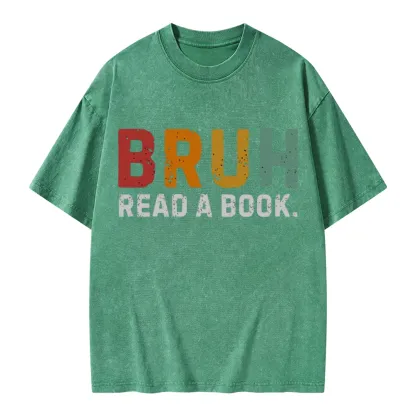 Pagewings Read A Book Bruh Unisex Washed T-shirt