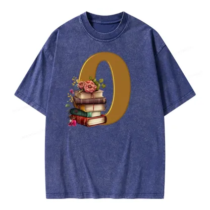 Pagewings Book Letter O Unisex Washed T-shirt