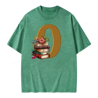 Pagewings Book Letter O Unisex Washed T-shirt