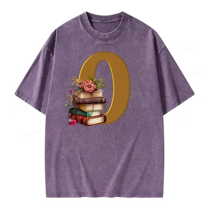 Pagewings Book Letter O Unisex Washed T-shirt