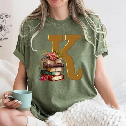 Pagewings Book Letter K Unisex Washed T-shirt