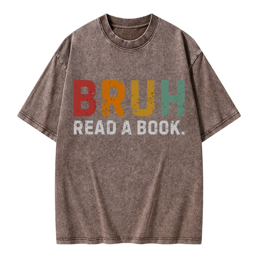 Pagewings Read A Book Bruh Unisex Washed T-shirt