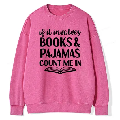 Pagewings Books And Pajamas Unisex Washed Sweatshirt