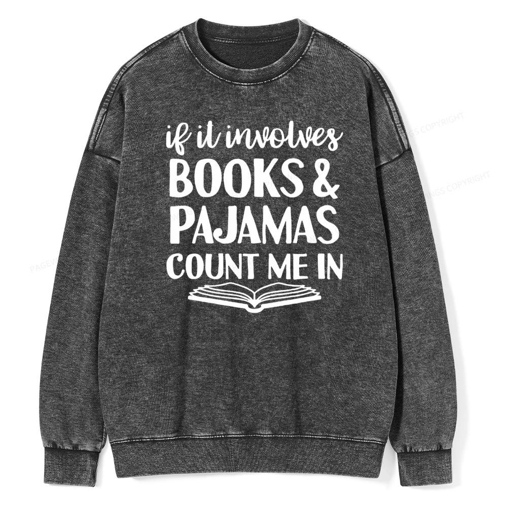 Pagewings Books And Pajamas Unisex Washed Sweatshirt