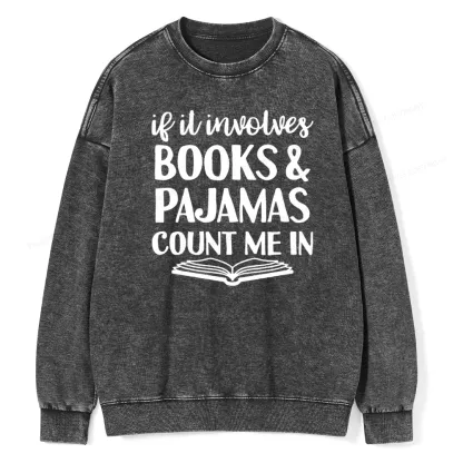 Pagewings Books And Pajamas Unisex Washed Sweatshirt
