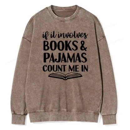 Pagewings Books And Pajamas Unisex Washed Sweatshirt