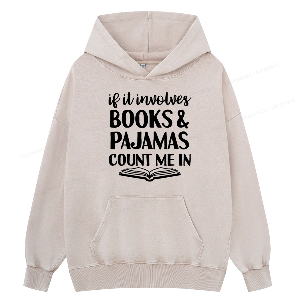 Pagewings Books And Pajamas Unisex Washed Hoodie