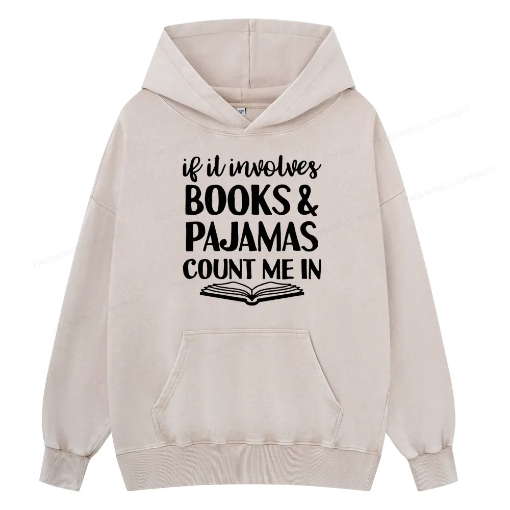 Pagewings Books And Pajamas Unisex Washed Hoodie