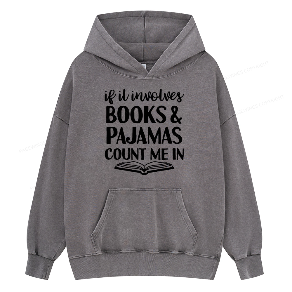 Pagewings Books And Pajamas Unisex Washed Hoodie