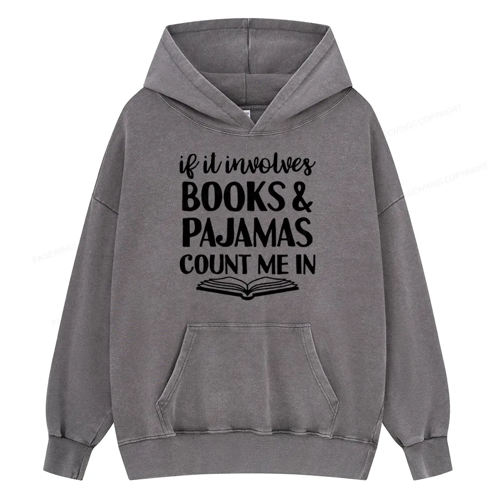 Pagewings Books And Pajamas Unisex Washed Hoodie