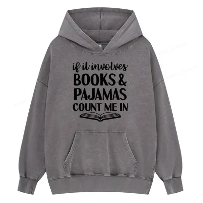 Pagewings Books And Pajamas Unisex Washed Hoodie
