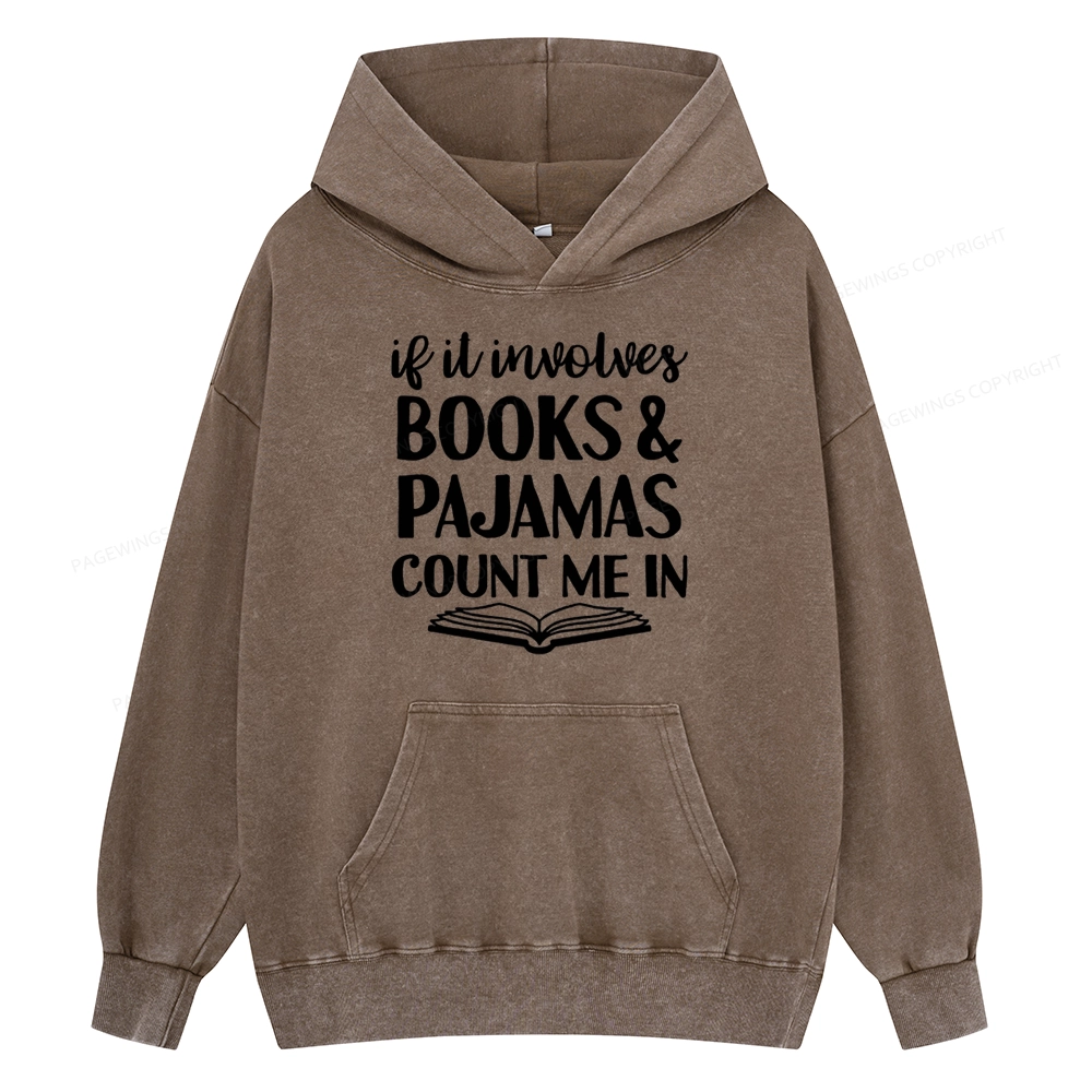 Pagewings Books And Pajamas Unisex Washed Hoodie