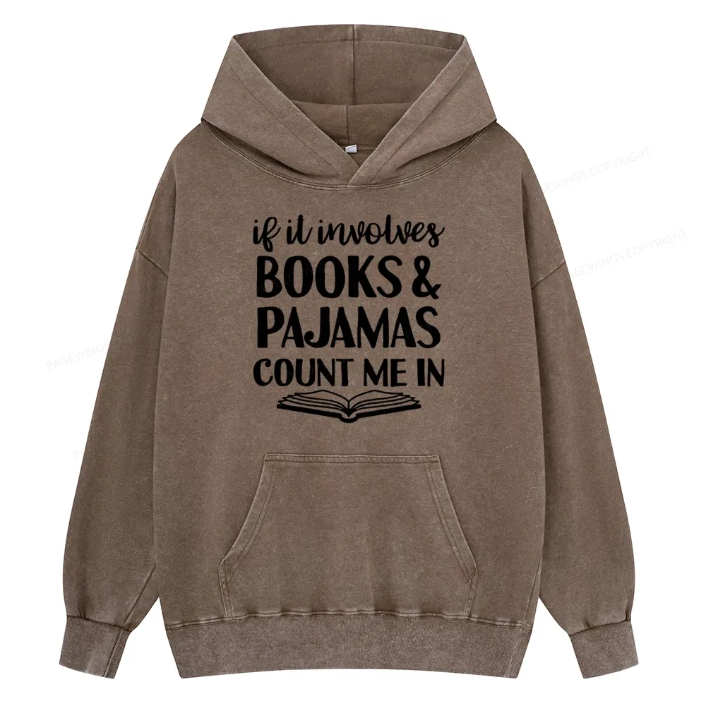 Pagewings Books And Pajamas Unisex Washed Hoodie