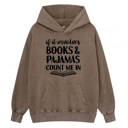 Pagewings Books And Pajamas Unisex Washed Hoodie