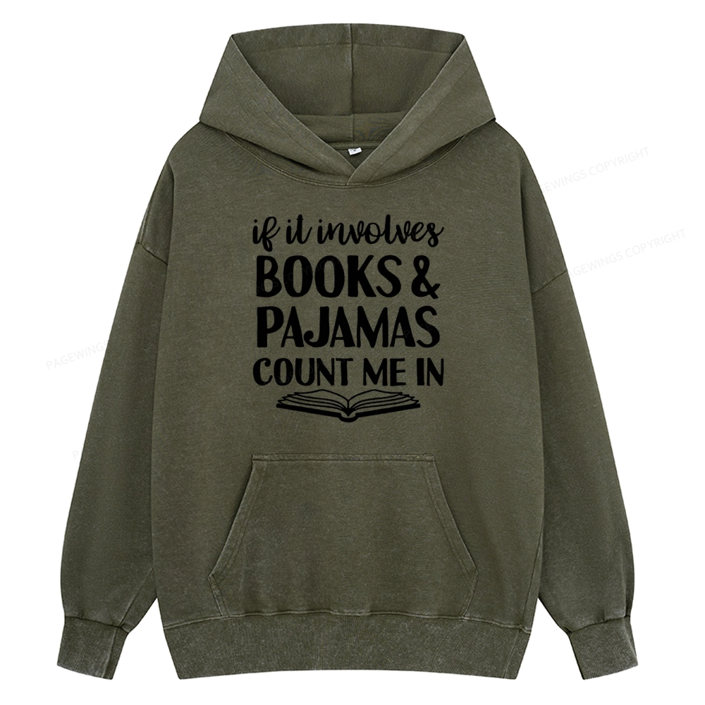 Pagewings Books And Pajamas Unisex Washed Hoodie