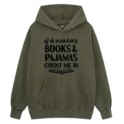 Pagewings Books And Pajamas Unisex Washed Hoodie