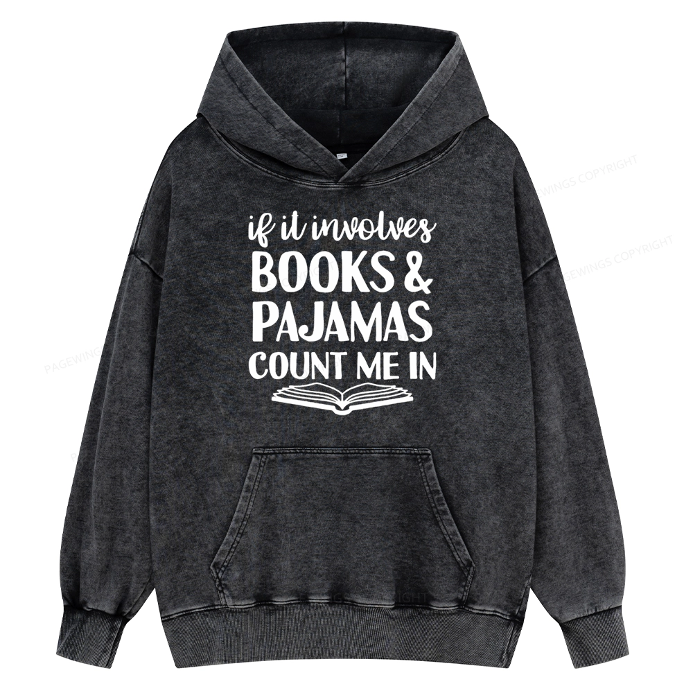 Pagewings Books And Pajamas Unisex Washed Hoodie