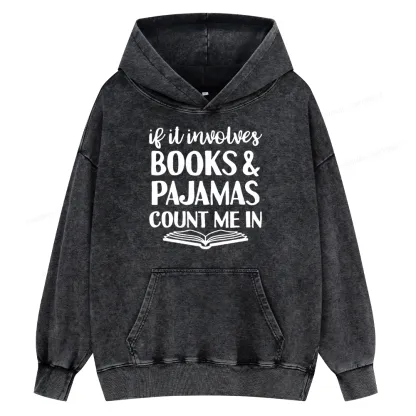 Pagewings Books And Pajamas Unisex Washed Hoodie