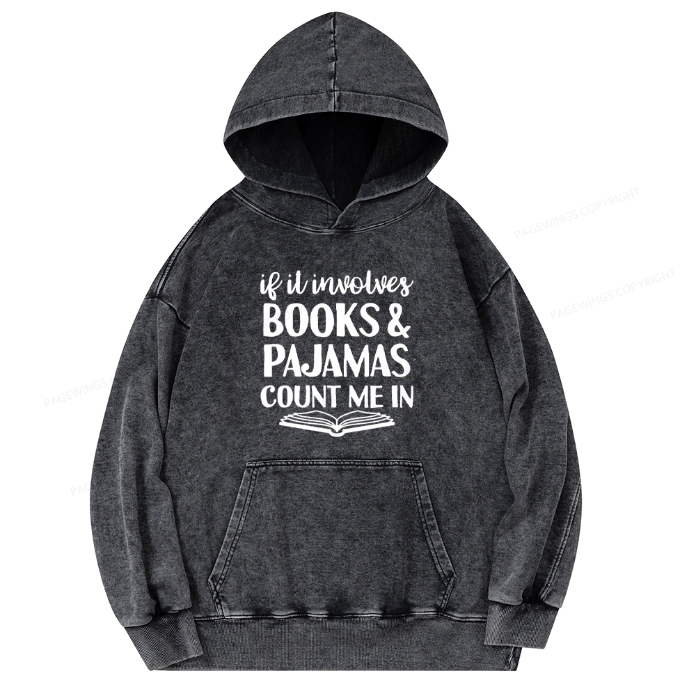 Pagewings Books And Pajamas Unisex Washed Hoodie