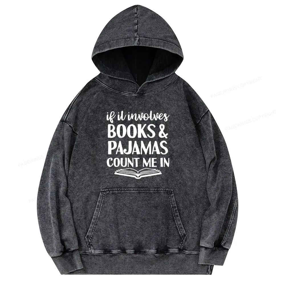 Pagewings Books And Pajamas Unisex Washed Hoodie