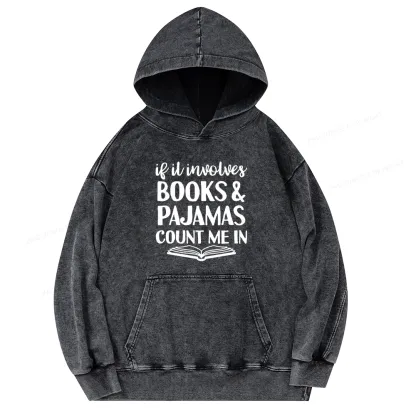 Pagewings Books And Pajamas Unisex Washed Hoodie