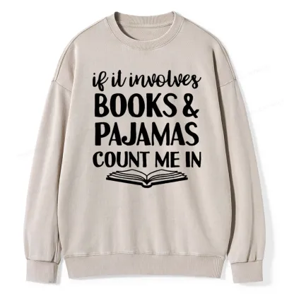 Pagewings Books And Pajamas Unisex Washed Sweatshirt