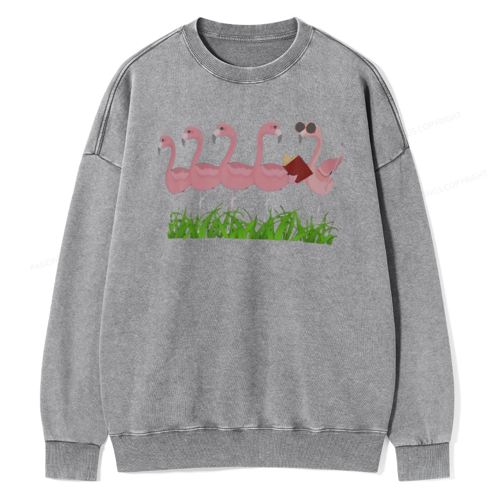 Pagewings  Dogs Books And Coffee Unisex Washed Sweatshirt