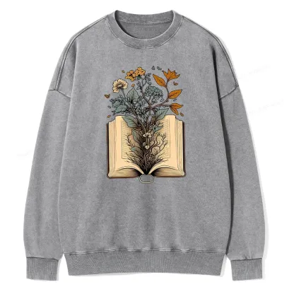 Pagewings Growing Book Unisex Washed Sweatshirt