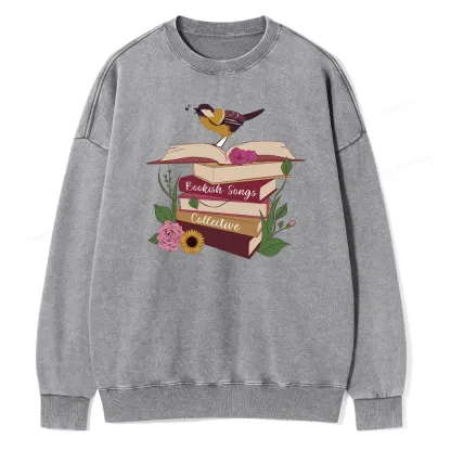 Pagewings Bookish Songbird Unisex Washed Sweatshirt
