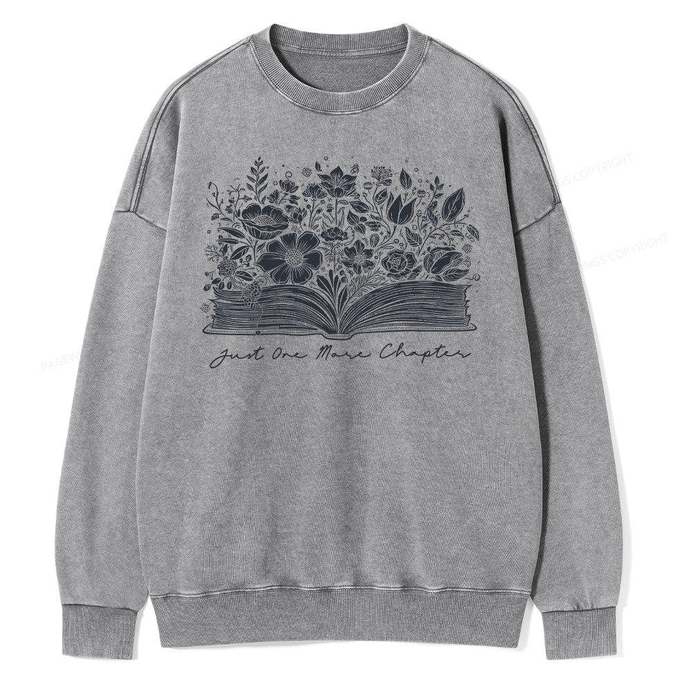 Pagewings Just One More Chapter Unisex Washed Sweatshirt