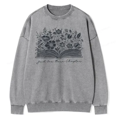 Pagewings Just One More Chapter Unisex Washed Sweatshirt