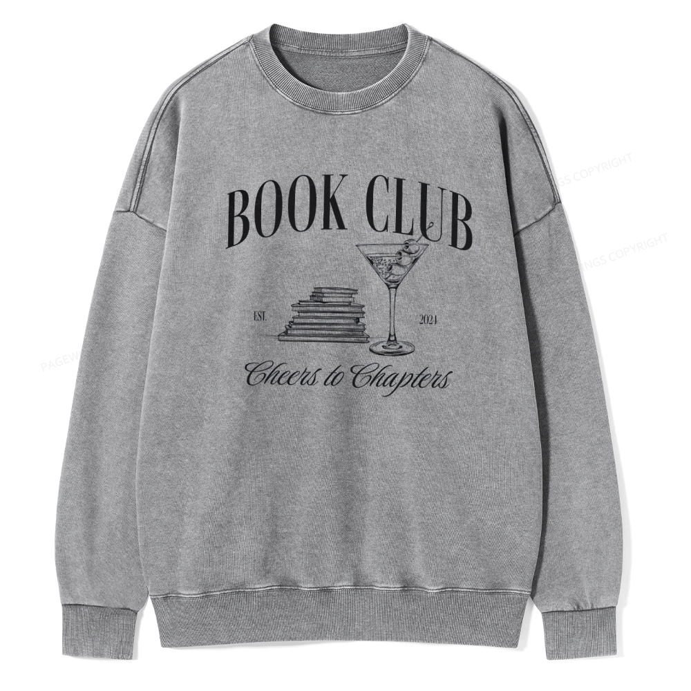 Pagewings Personalized Reading Club Unisex Washed Sweatshirt