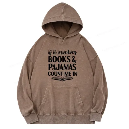 Pagewings Books And Pajamas Unisex Washed Hoodie