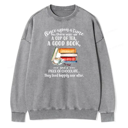 Pagewings Books And Chocolate Unisex Washed Sweatshirt