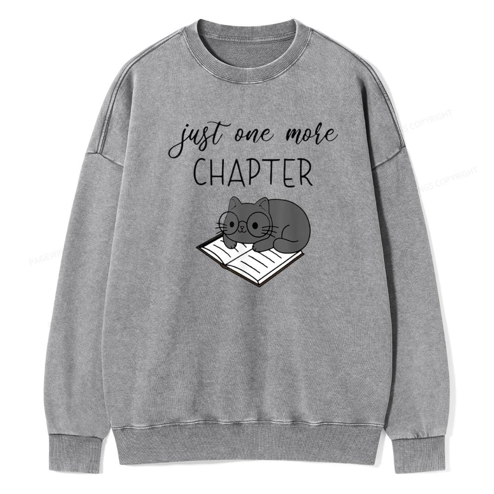Pagewings Book Worm Reading Cat Unisex Washed Sweatshirt