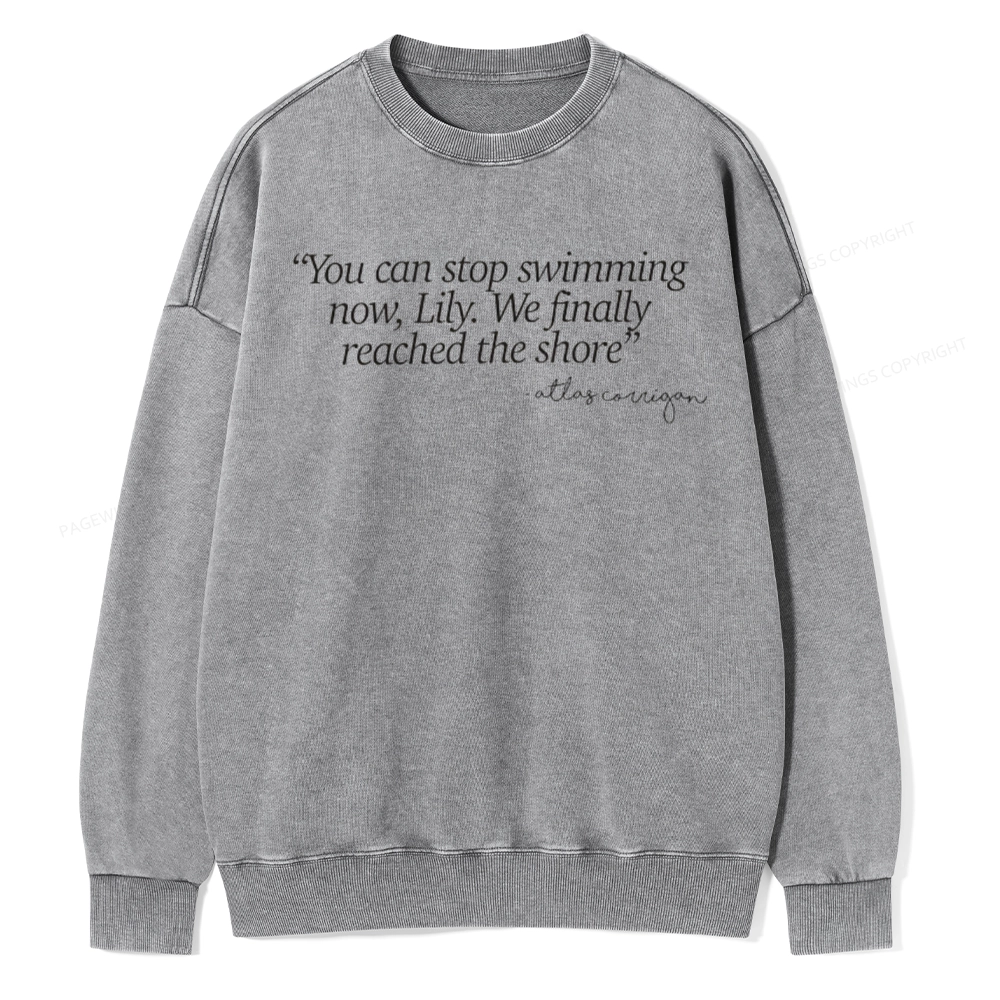 Pagewings It Ends With Us Unisex Washed Sweatshirt