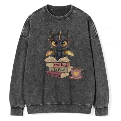 Pagewings Fourth Wing Dargon Unisex Washed Sweatshirt